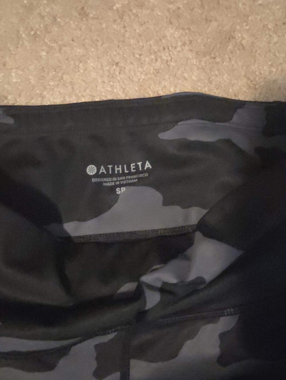 Athleta Black and Gray Camo Athletic Leggings Size S